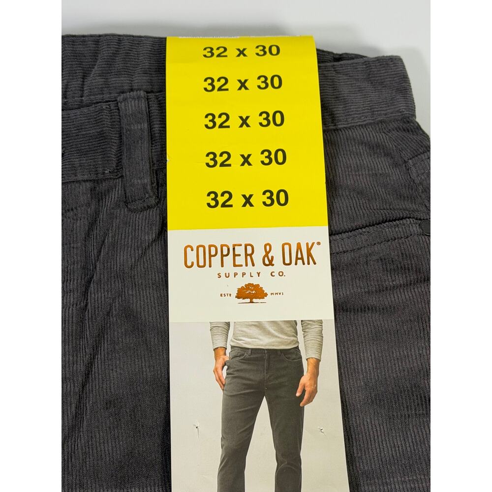 Copper & Oak Men’s Gray Corduroy Pants Size 32x30 New with Tags - Picture 3 of 5